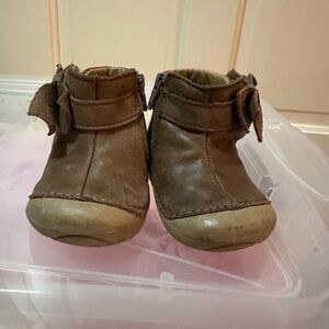 Brown Leather Kids Boots